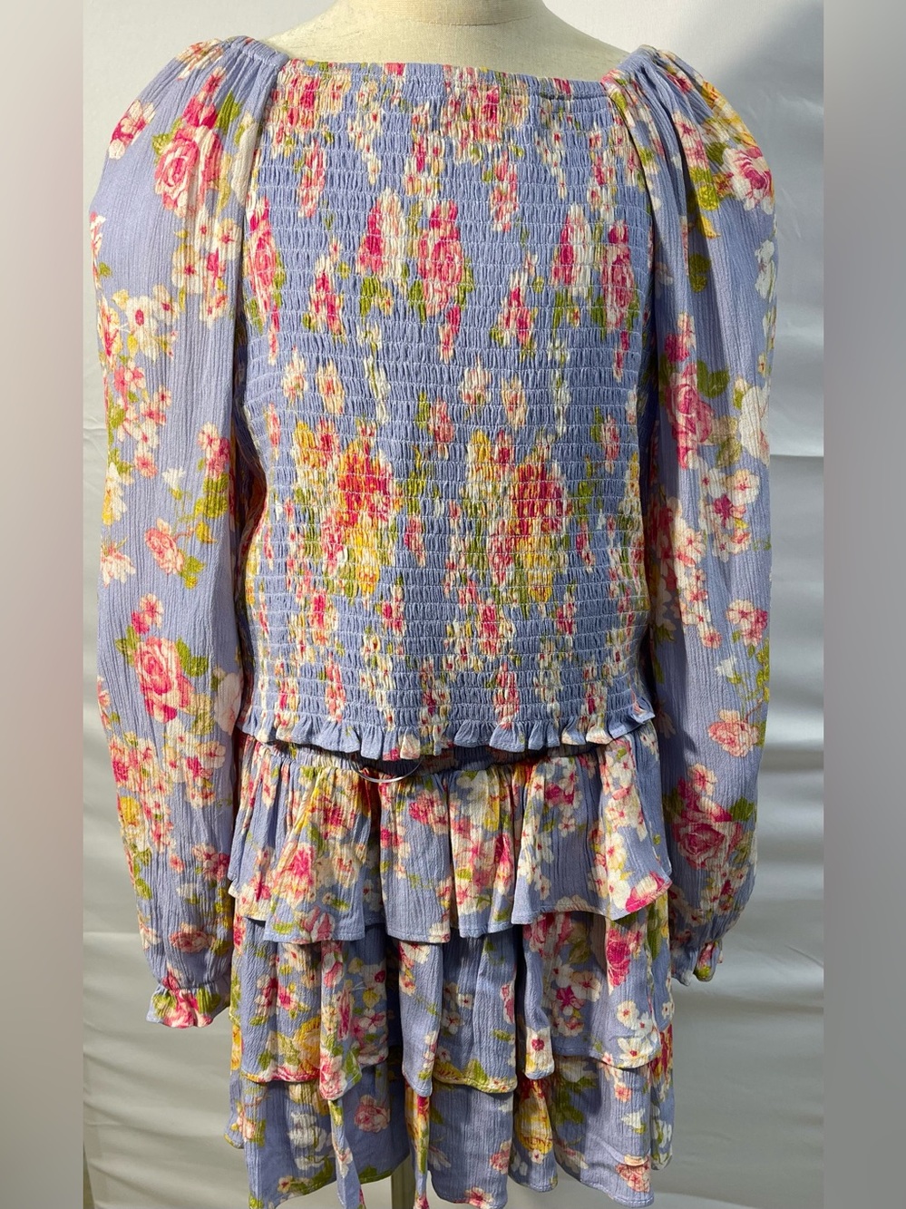 C&V Girls NWT 2pc Cool Indigo Top/Skirt with Smocked Waistband Size L 12/14